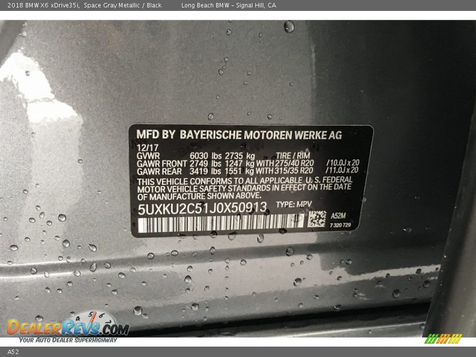 BMW Color Code A52 Space Gray Metallic