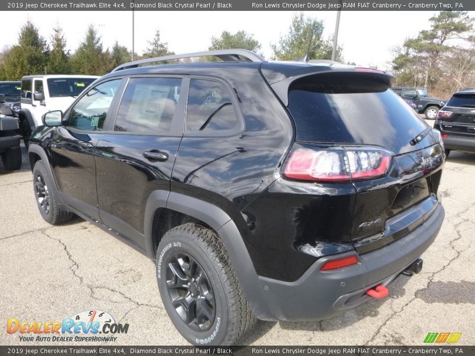 Diamond Black Crystal Pearl 2019 Jeep Cherokee Trailhawk Elite 4x4 Photo #3