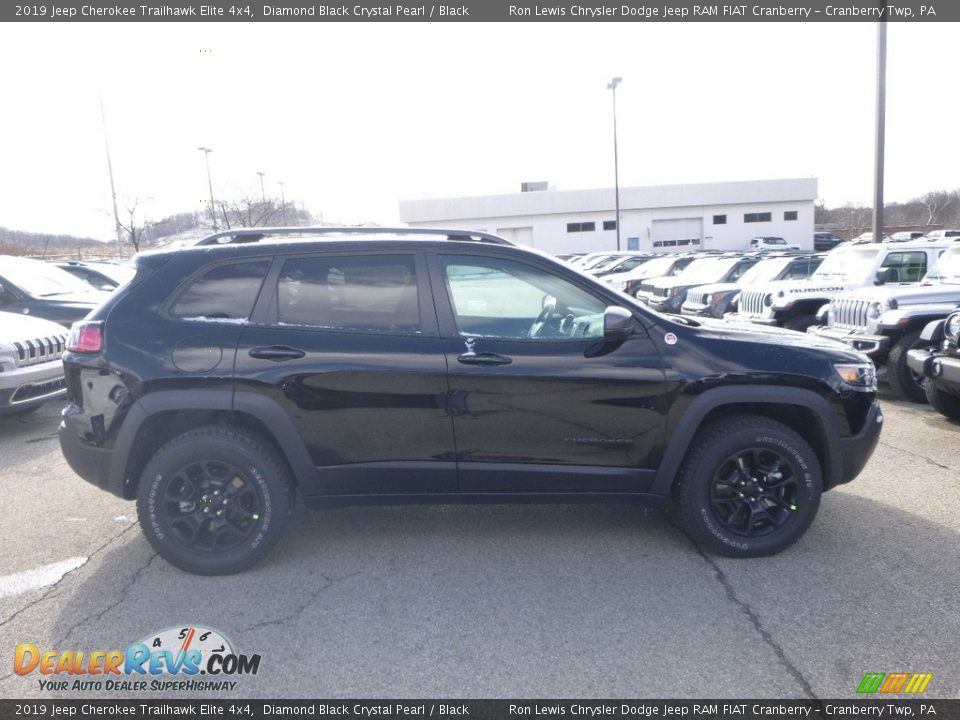 2019 Jeep Cherokee Trailhawk Elite 4x4 Diamond Black Crystal Pearl / Black Photo #6