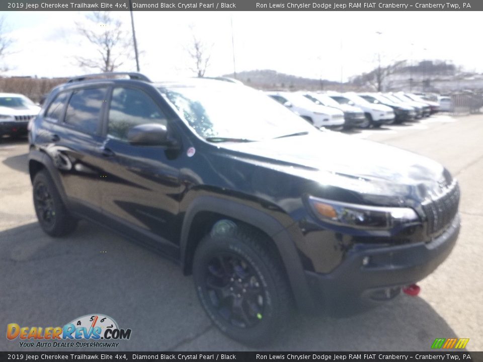 2019 Jeep Cherokee Trailhawk Elite 4x4 Diamond Black Crystal Pearl / Black Photo #7