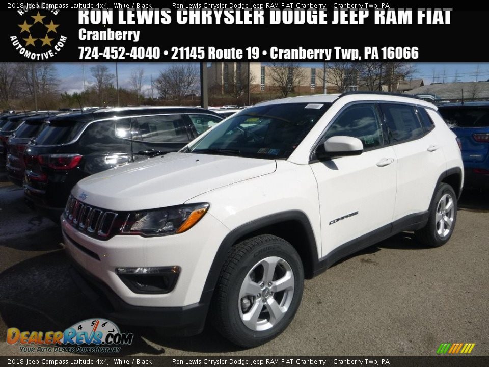 2018 Jeep Compass Latitude 4x4 White / Black Photo #1