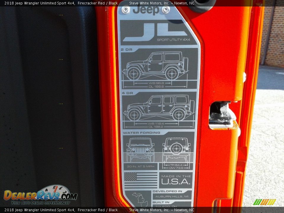 2018 Jeep Wrangler Unlimited Sport 4x4 Firecracker Red / Black Photo #25