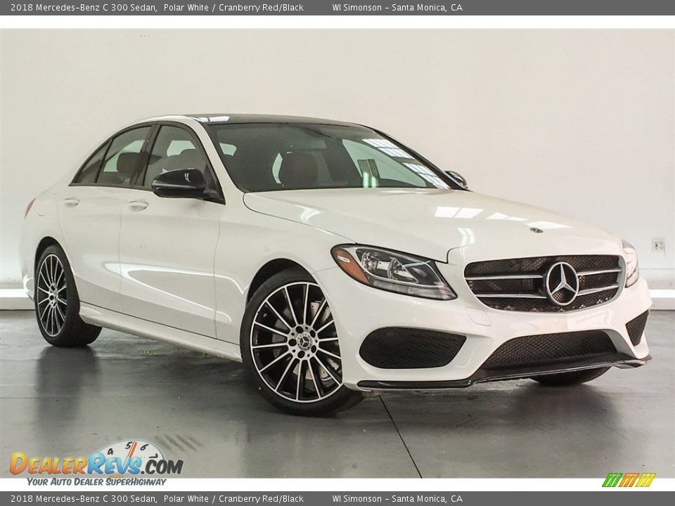 2018 Mercedes-Benz C 300 Sedan Polar White / Cranberry Red/Black Photo #4