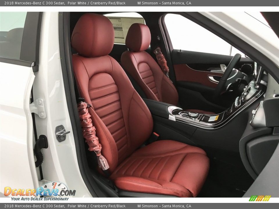2018 Mercedes-Benz C 300 Sedan Polar White / Cranberry Red/Black Photo #5