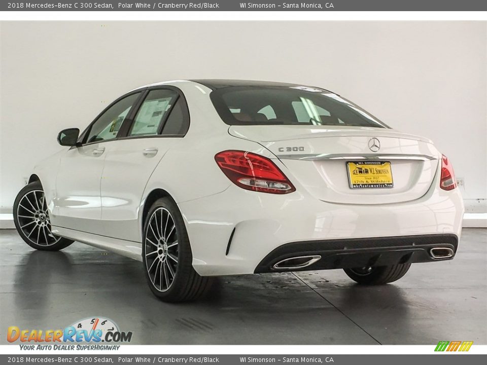 2018 Mercedes-Benz C 300 Sedan Polar White / Cranberry Red/Black Photo #6