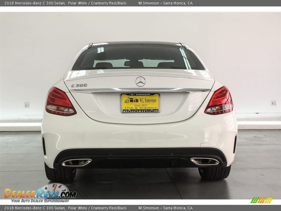 2018 Mercedes-Benz C 300 Sedan Polar White / Cranberry Red/Black Photo #7