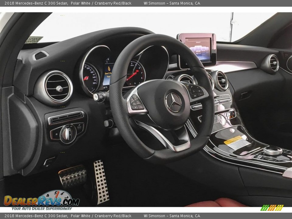 2018 Mercedes-Benz C 300 Sedan Polar White / Cranberry Red/Black Photo #8
