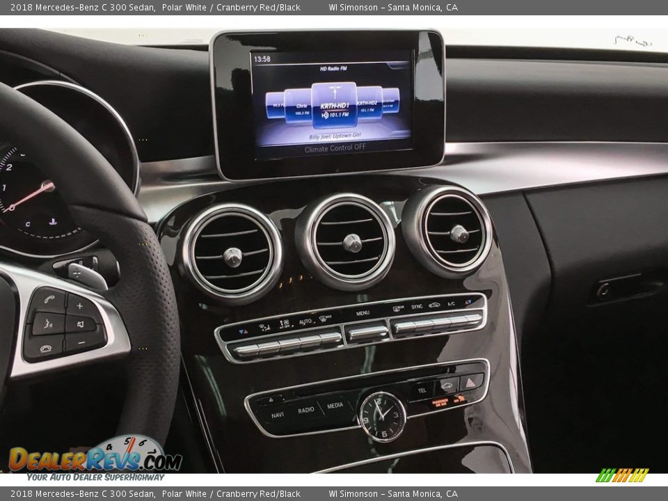2018 Mercedes-Benz C 300 Sedan Polar White / Cranberry Red/Black Photo #9