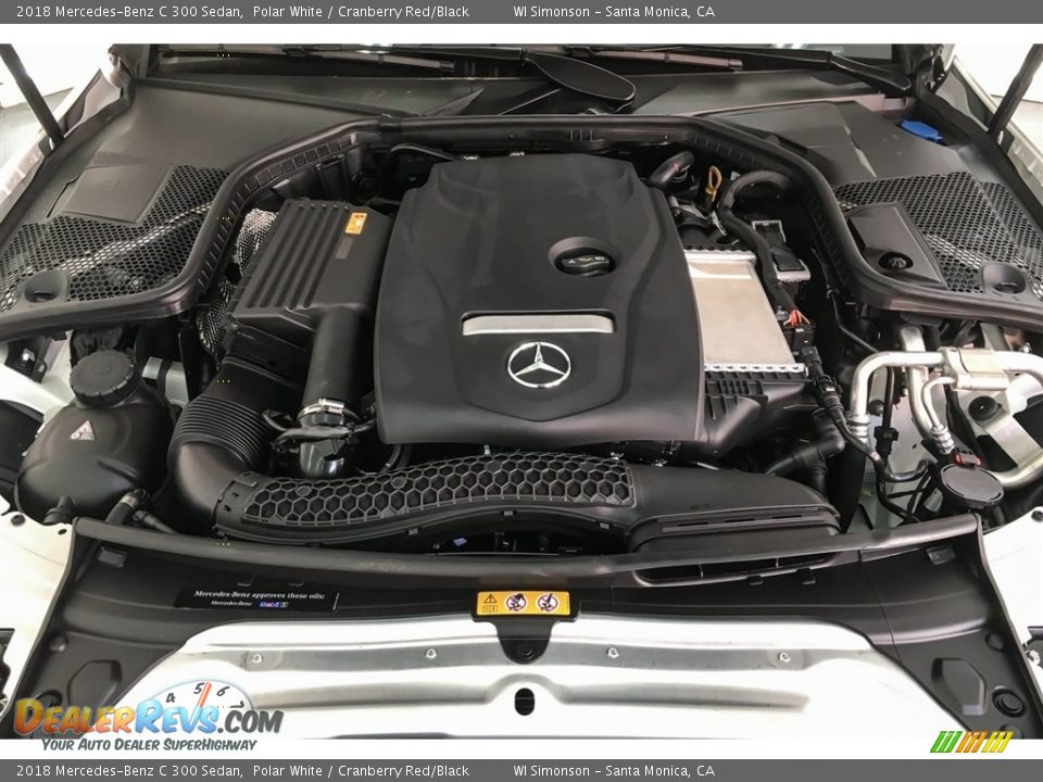 2018 Mercedes-Benz C 300 Sedan Polar White / Cranberry Red/Black Photo #11