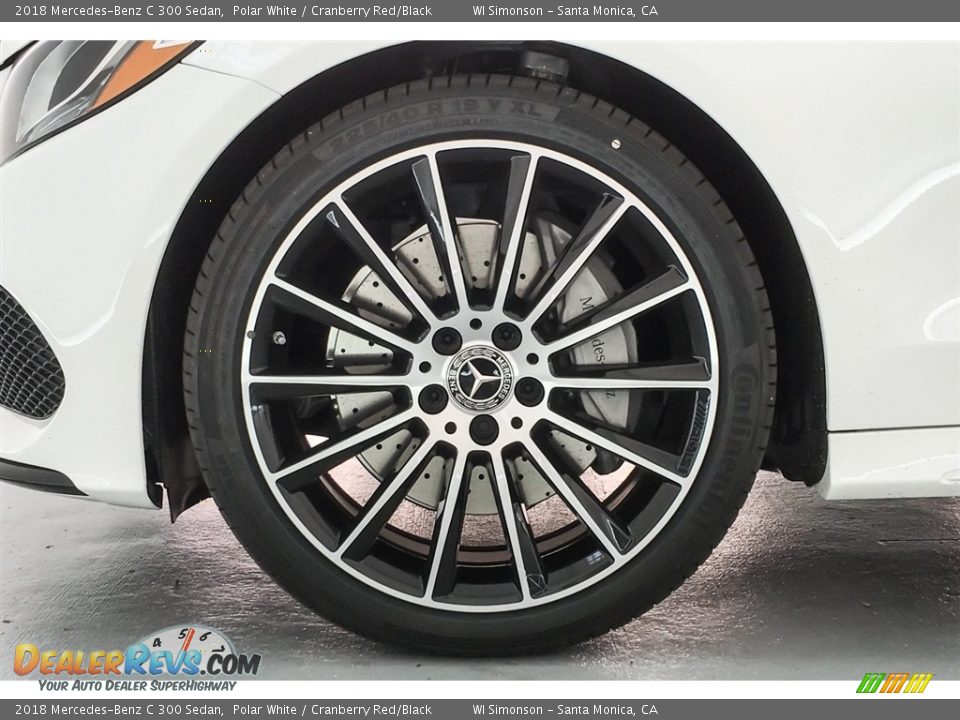 2018 Mercedes-Benz C 300 Sedan Polar White / Cranberry Red/Black Photo #12