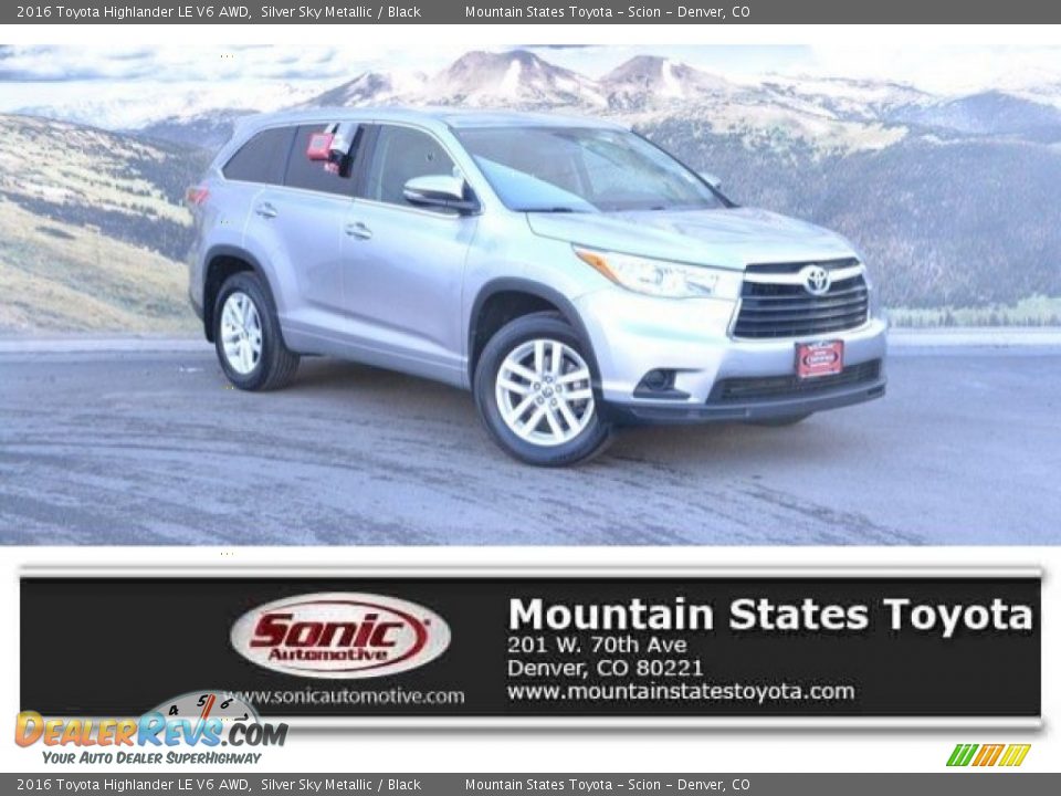 2016 Toyota Highlander LE V6 AWD Silver Sky Metallic / Black Photo #1