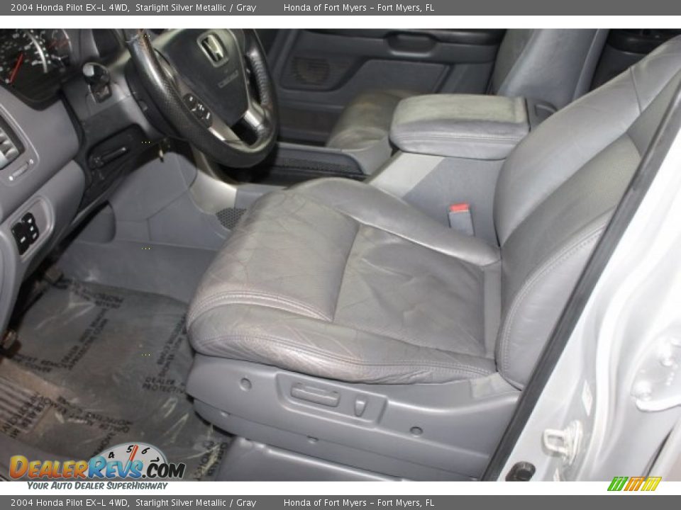 2004 Honda Pilot EX-L 4WD Starlight Silver Metallic / Gray Photo #18