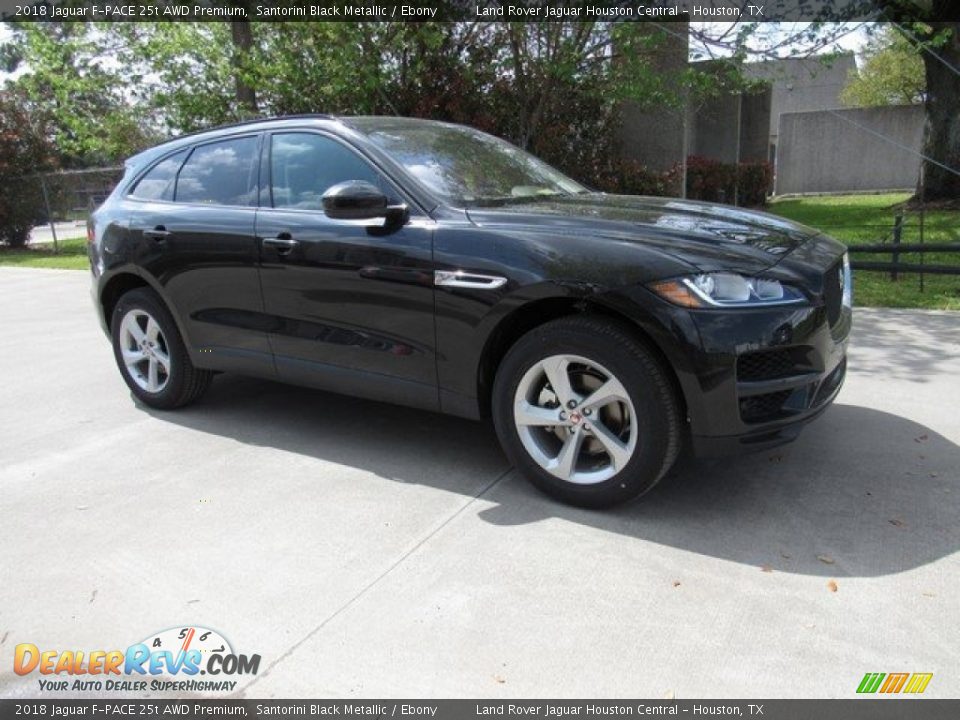 2018 Jaguar F-PACE 25t AWD Premium Santorini Black Metallic / Ebony Photo #1