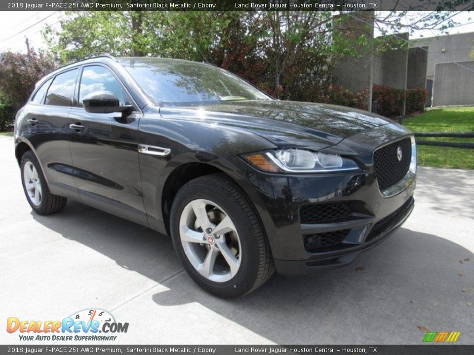2018 Jaguar F-PACE 25t AWD Premium Santorini Black Metallic / Ebony Photo #2