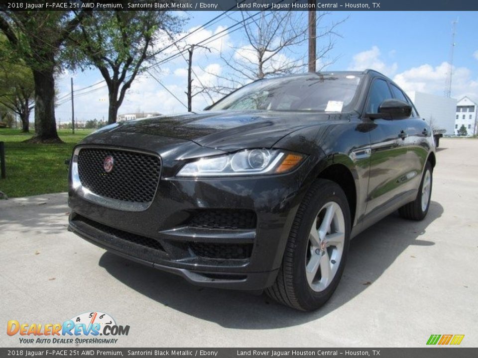 2018 Jaguar F-PACE 25t AWD Premium Santorini Black Metallic / Ebony Photo #10