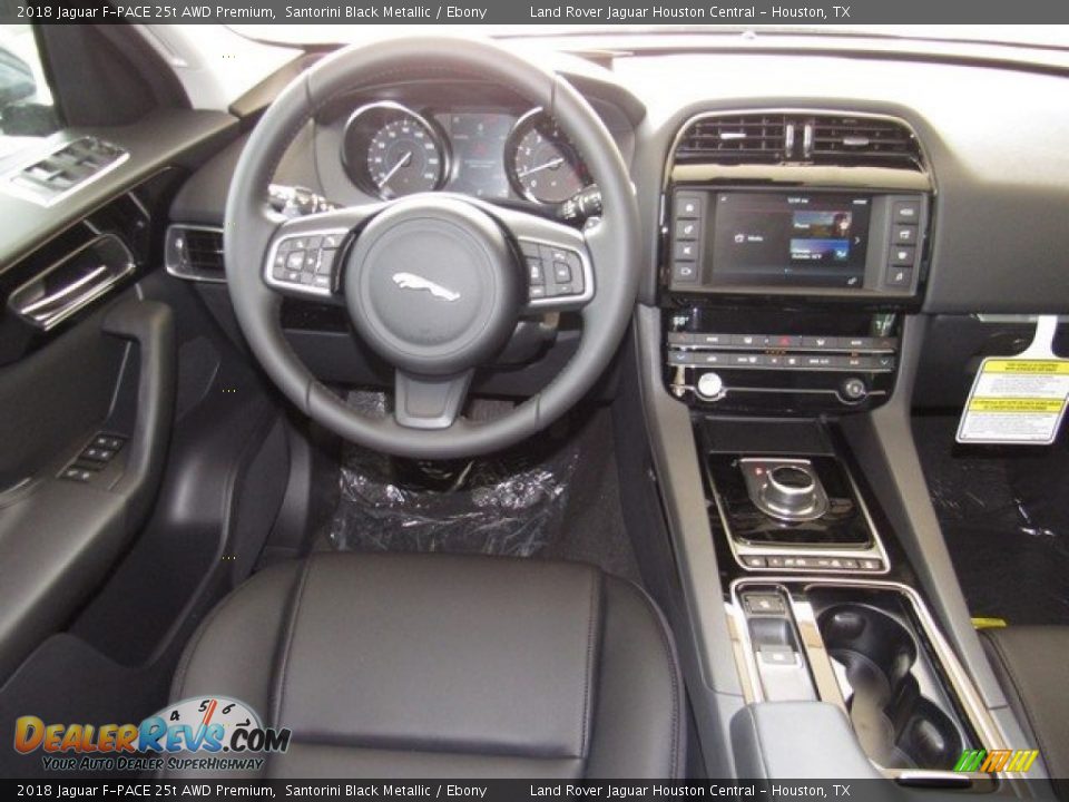 2018 Jaguar F-PACE 25t AWD Premium Santorini Black Metallic / Ebony Photo #14