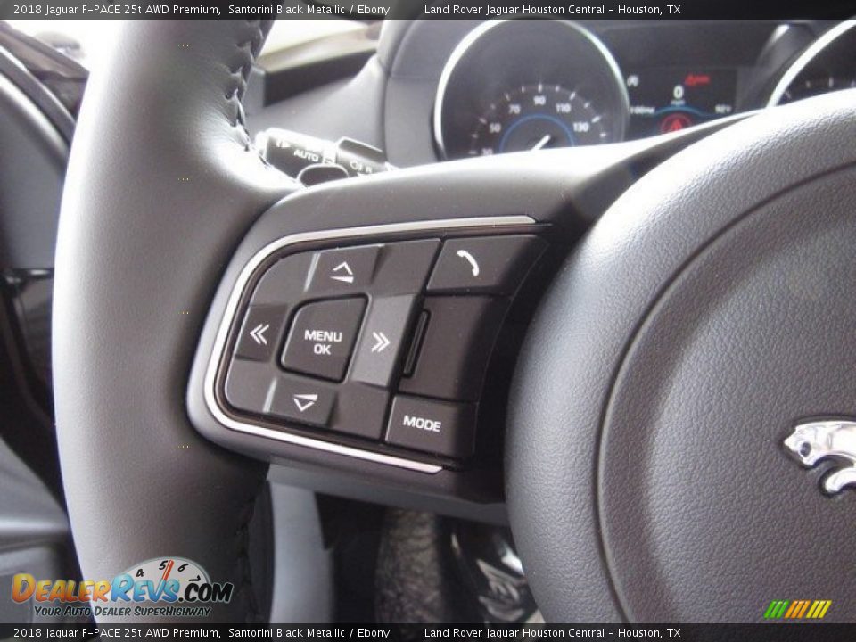 2018 Jaguar F-PACE 25t AWD Premium Santorini Black Metallic / Ebony Photo #29