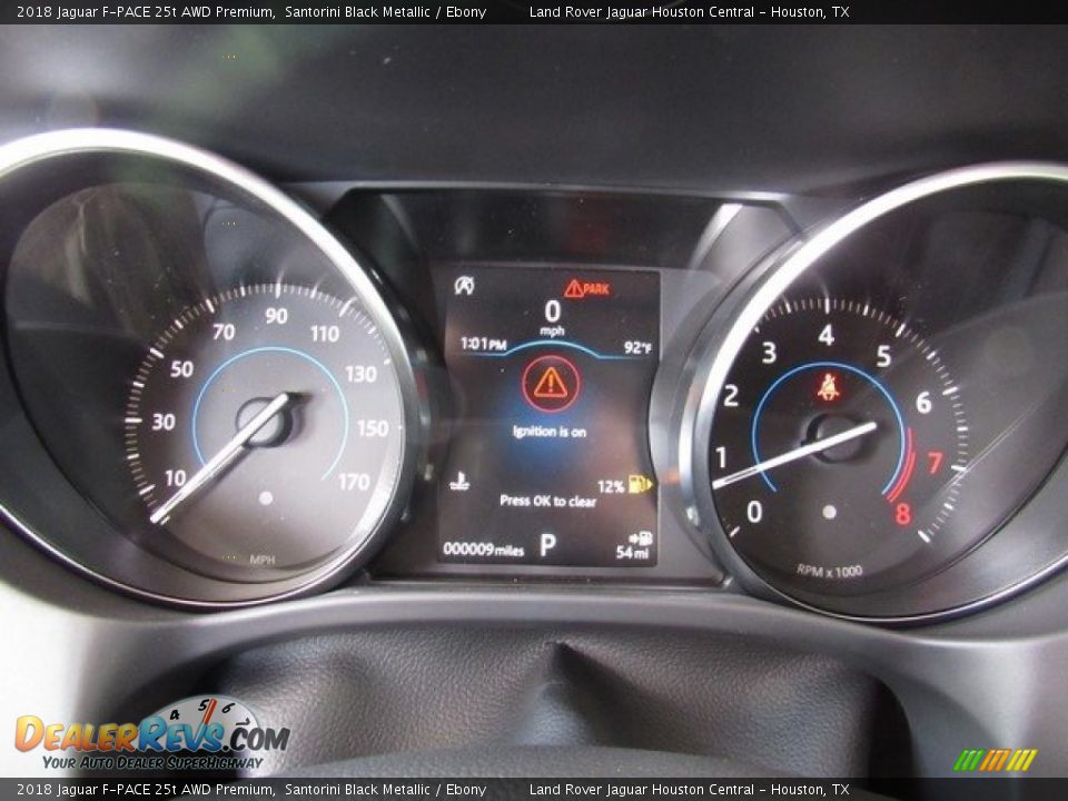 2018 Jaguar F-PACE 25t AWD Premium Santorini Black Metallic / Ebony Photo #31