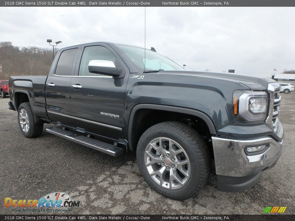 Front 3/4 View of 2018 GMC Sierra 1500 SLT Double Cab 4WD Photo #3