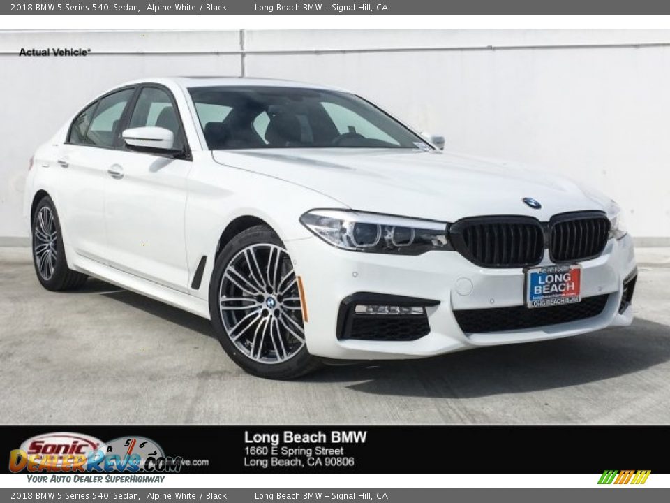 2018 BMW 5 Series 540i Sedan Alpine White / Black Photo #1