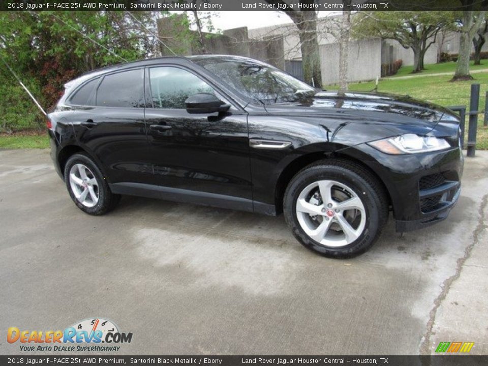 2018 Jaguar F-PACE 25t AWD Premium Santorini Black Metallic / Ebony Photo #1