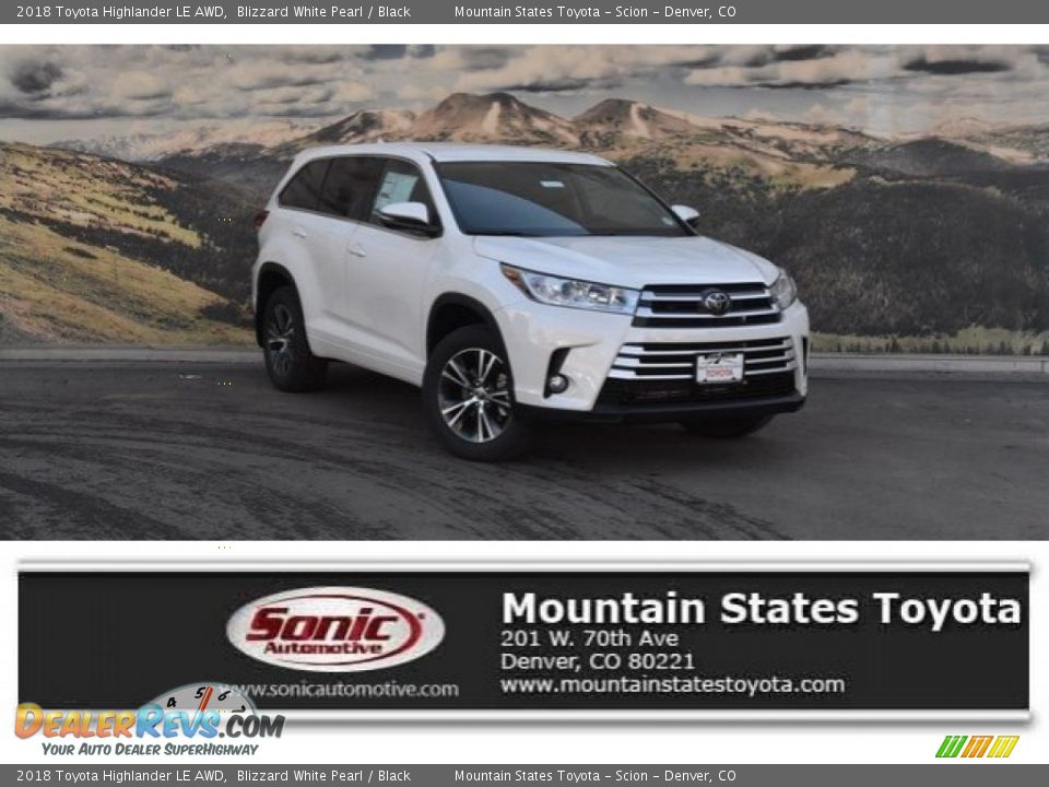 2018 Toyota Highlander LE AWD Blizzard White Pearl / Black Photo #1