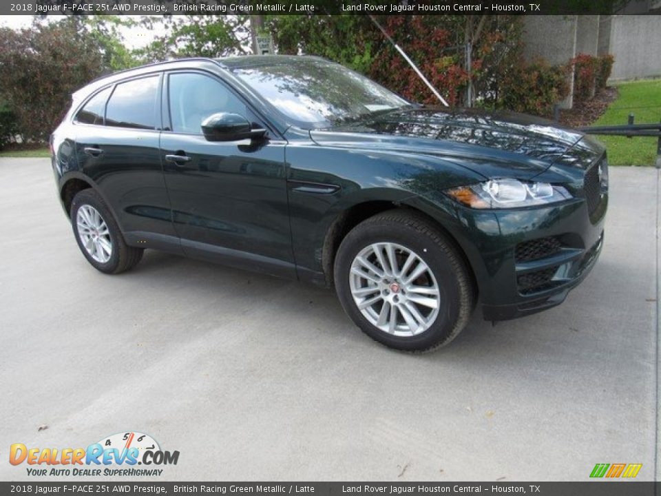 2018 Jaguar F-PACE 25t AWD Prestige British Racing Green Metallic / Latte Photo #1