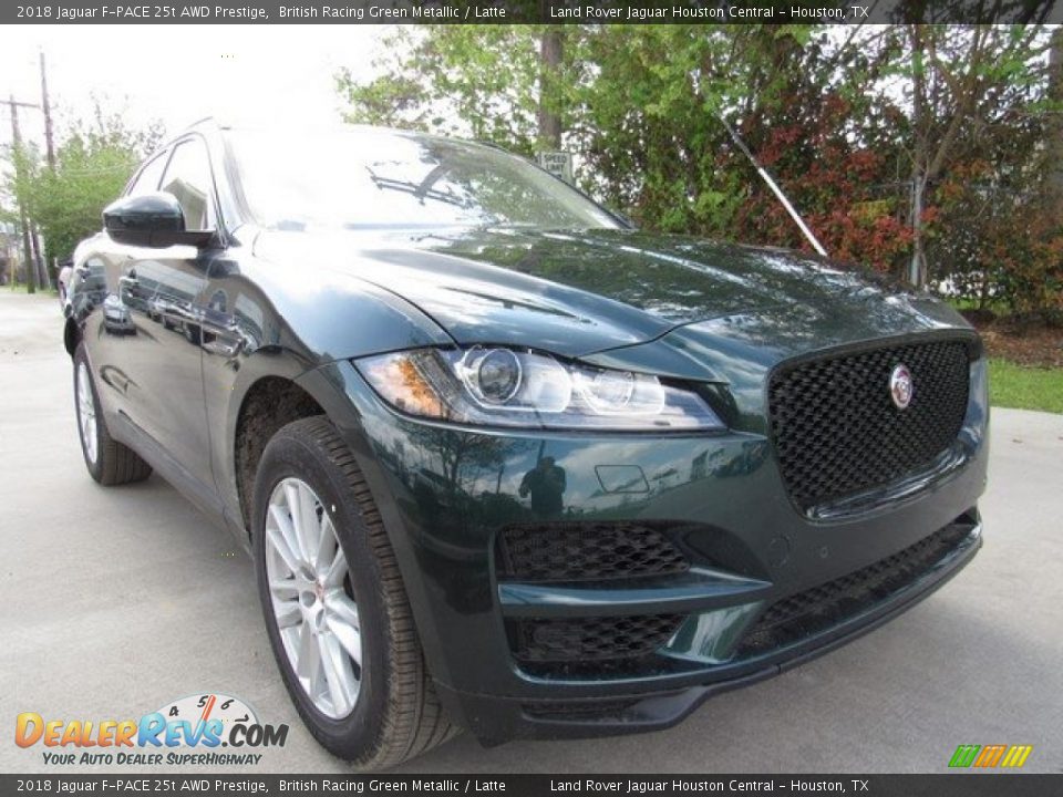 2018 Jaguar F-PACE 25t AWD Prestige British Racing Green Metallic / Latte Photo #2