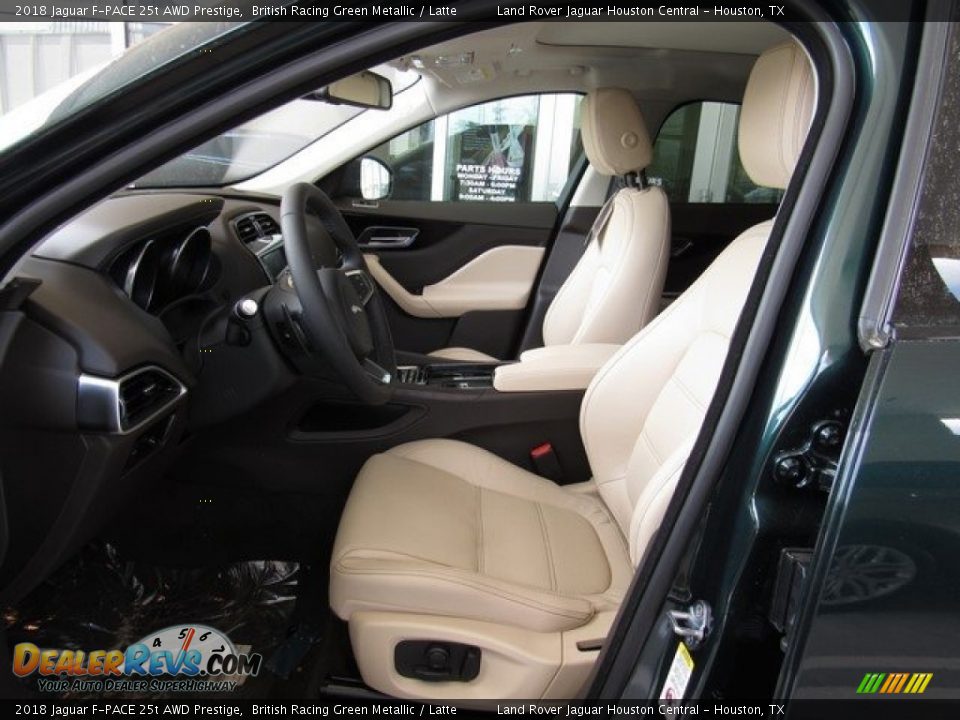 2018 Jaguar F-PACE 25t AWD Prestige British Racing Green Metallic / Latte Photo #3