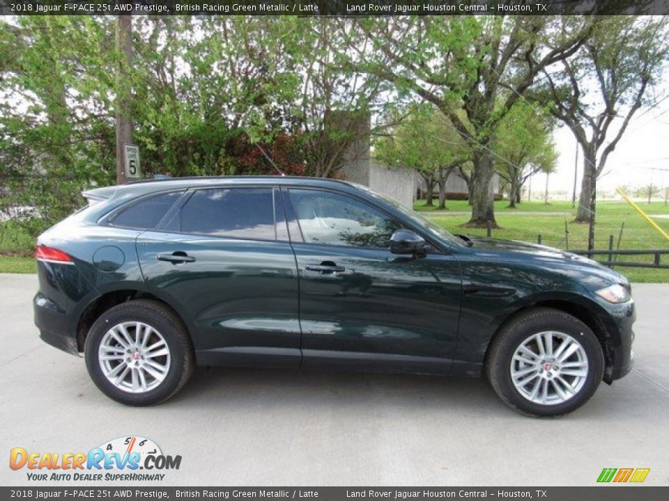 2018 Jaguar F-PACE 25t AWD Prestige British Racing Green Metallic / Latte Photo #5