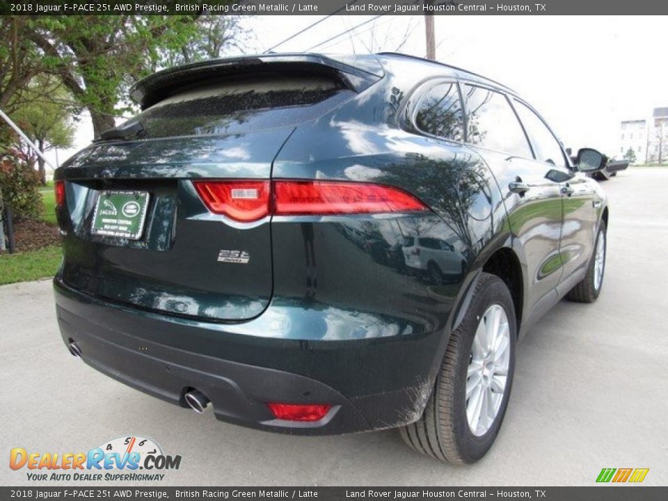 2018 Jaguar F-PACE 25t AWD Prestige British Racing Green Metallic / Latte Photo #6