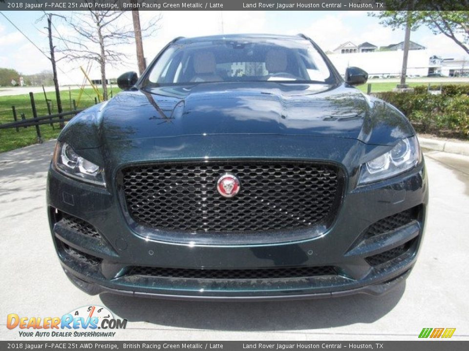 2018 Jaguar F-PACE 25t AWD Prestige British Racing Green Metallic / Latte Photo #8