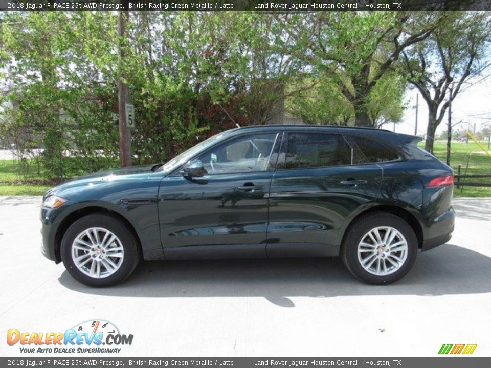 2018 Jaguar F-PACE 25t AWD Prestige British Racing Green Metallic / Latte Photo #10