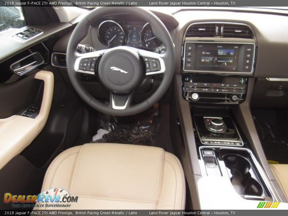 2018 Jaguar F-PACE 25t AWD Prestige British Racing Green Metallic / Latte Photo #13