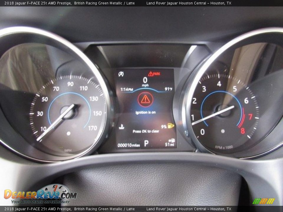 2018 Jaguar F-PACE 25t AWD Prestige British Racing Green Metallic / Latte Photo #31