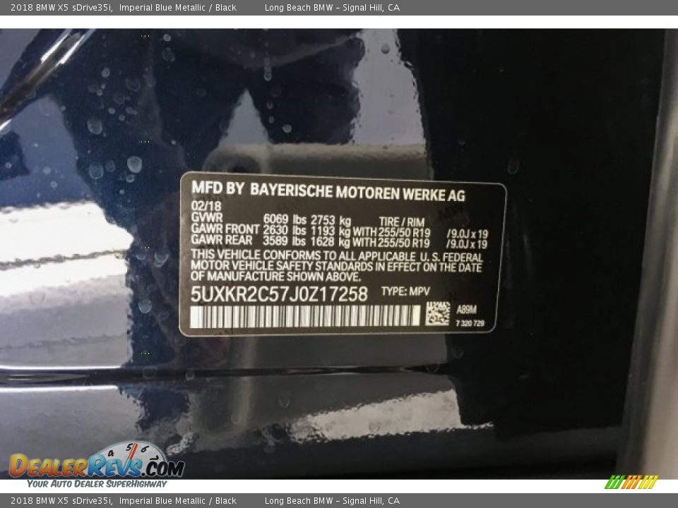 2018 BMW X5 sDrive35i Imperial Blue Metallic / Black Photo #11