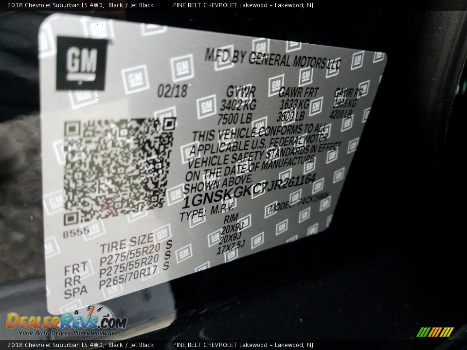 2018 Chevrolet Suburban LS 4WD Black / Jet Black Photo #9