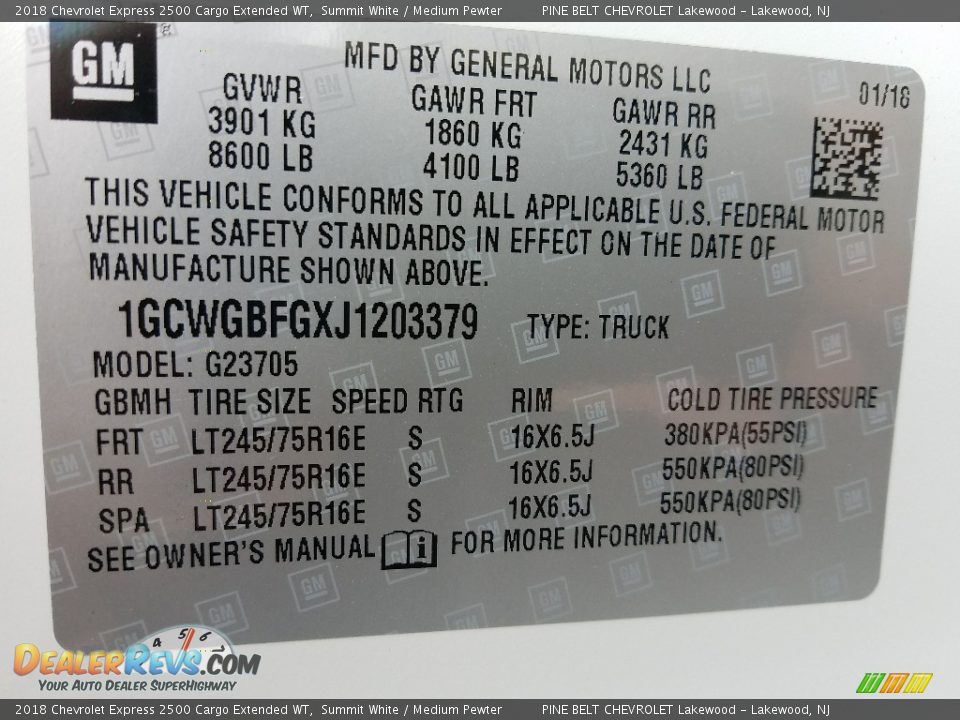 2018 Chevrolet Express 2500 Cargo Extended WT Summit White / Medium Pewter Photo #9