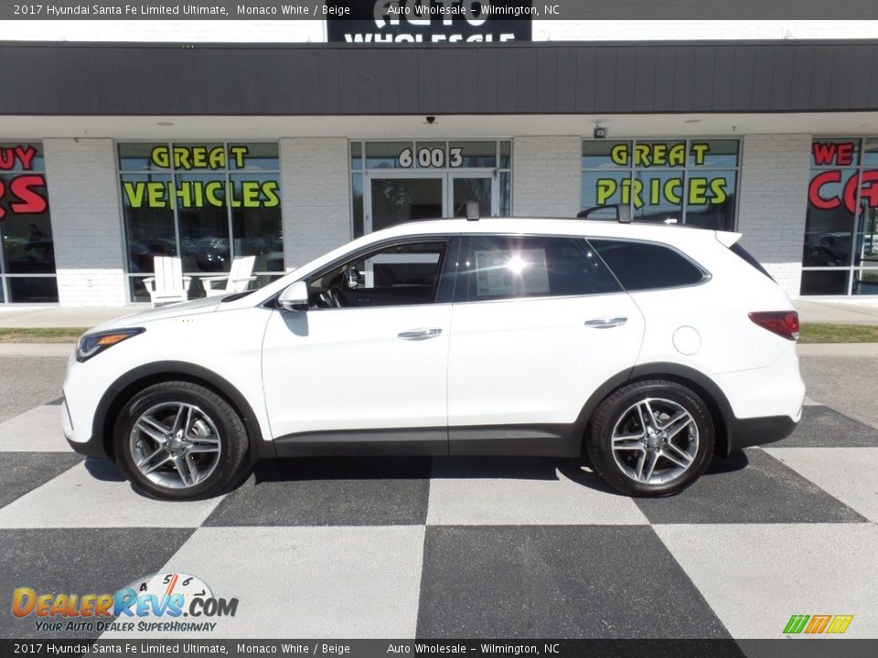 2017 Hyundai Santa Fe Limited Ultimate Monaco White / Beige Photo #1