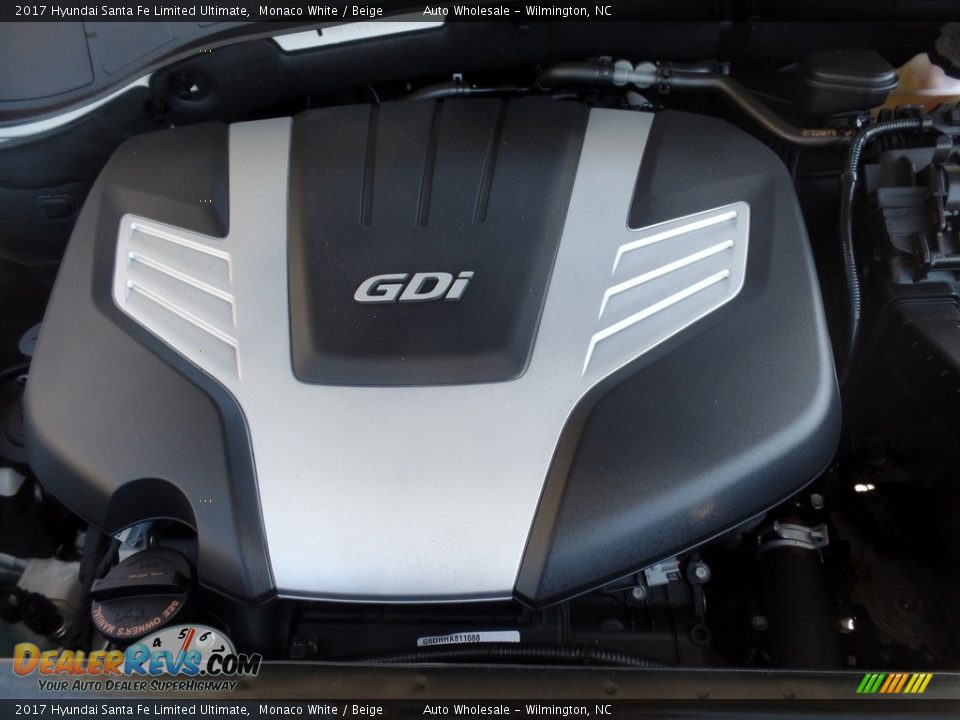2017 Hyundai Santa Fe Limited Ultimate Monaco White / Beige Photo #6