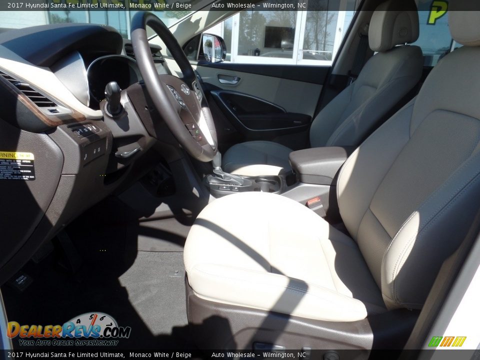 2017 Hyundai Santa Fe Limited Ultimate Monaco White / Beige Photo #10