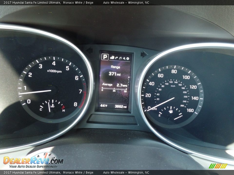 2017 Hyundai Santa Fe Limited Ultimate Monaco White / Beige Photo #16