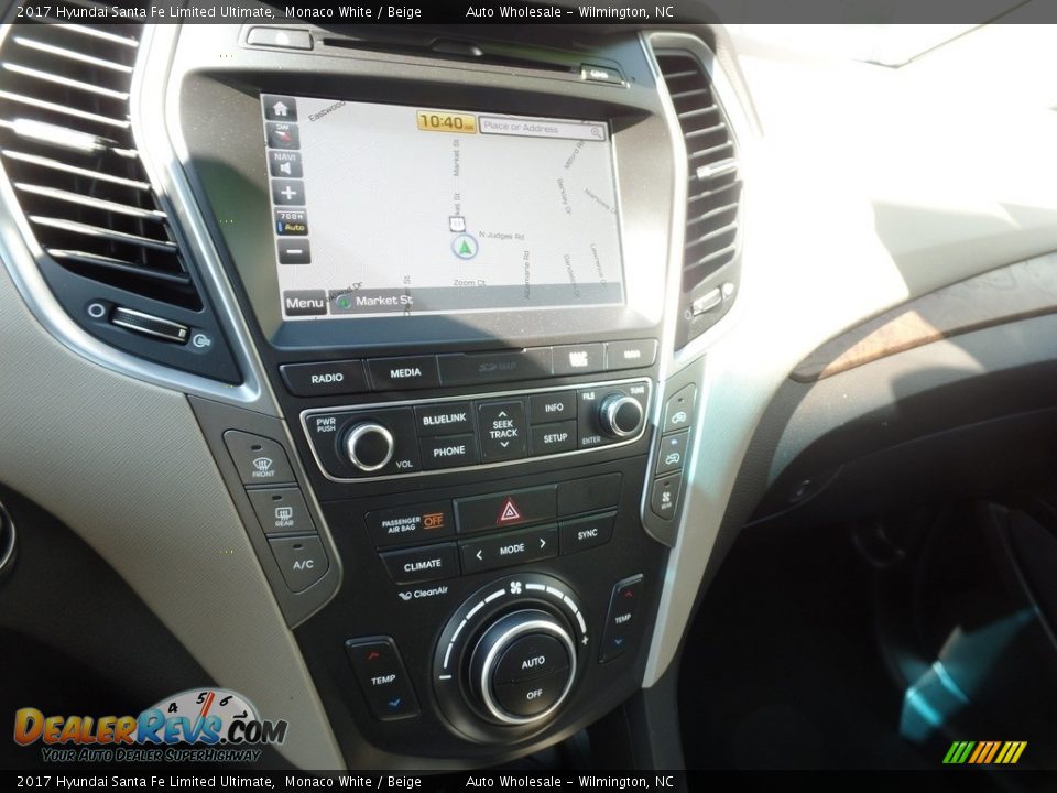 2017 Hyundai Santa Fe Limited Ultimate Monaco White / Beige Photo #17