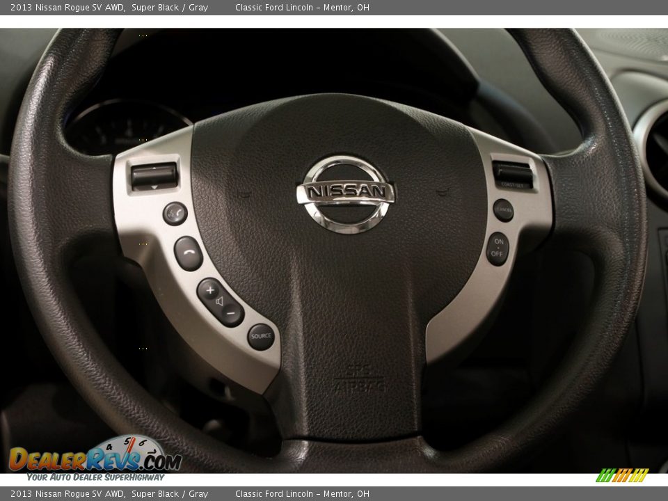2013 Nissan Rogue SV AWD Super Black / Gray Photo #6