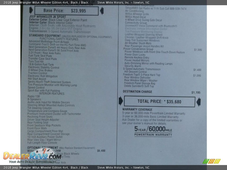 2018 Jeep Wrangler Willys Wheeler Edition 4x4 Black / Black Photo #27