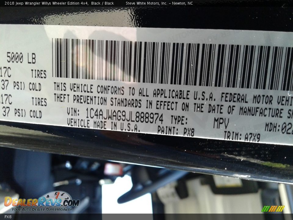 Jeep Color Code PX8 Black