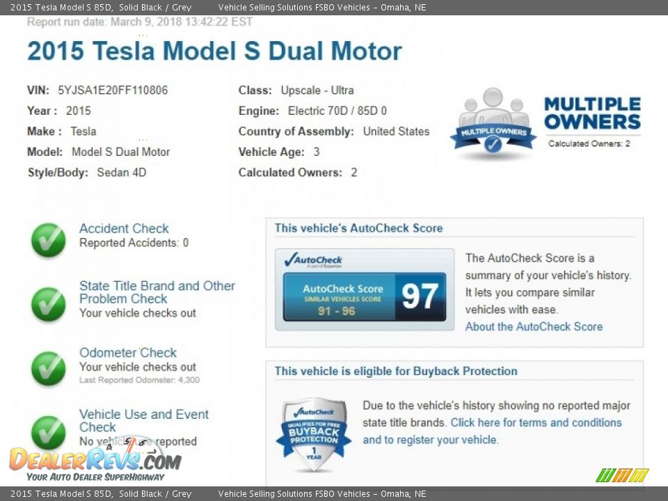 Dealer Info of 2015 Tesla Model S 85D Photo #2