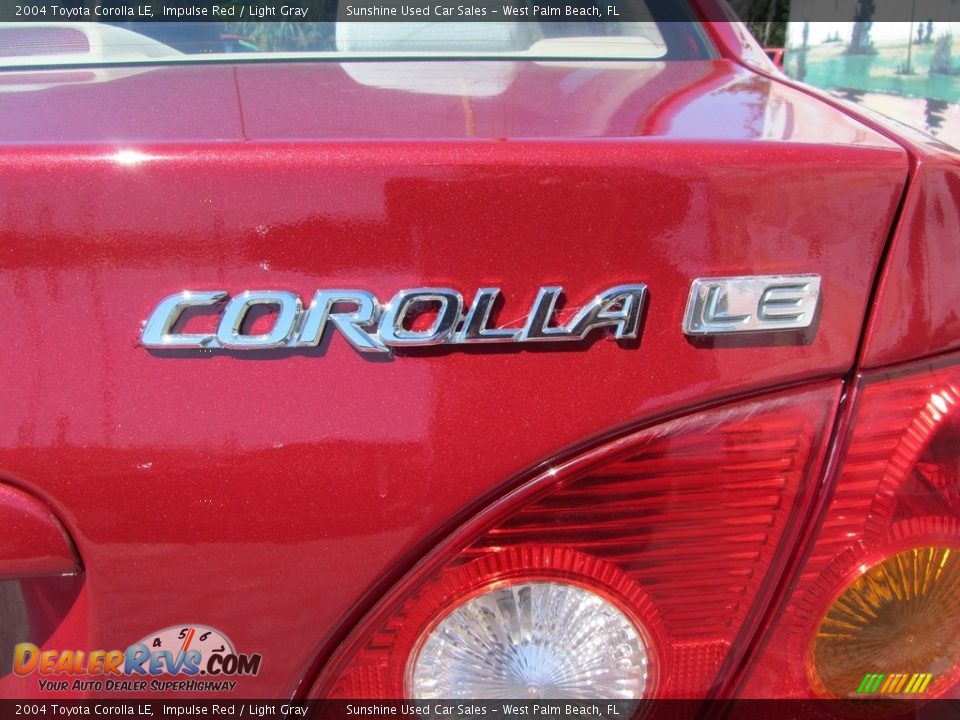 2004 Toyota Corolla LE Impulse Red / Light Gray Photo #23