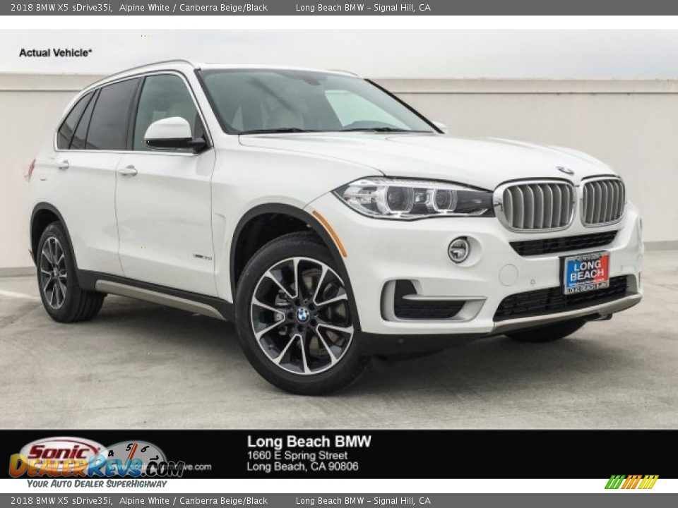 2018 BMW X5 sDrive35i Alpine White / Canberra Beige/Black Photo #1