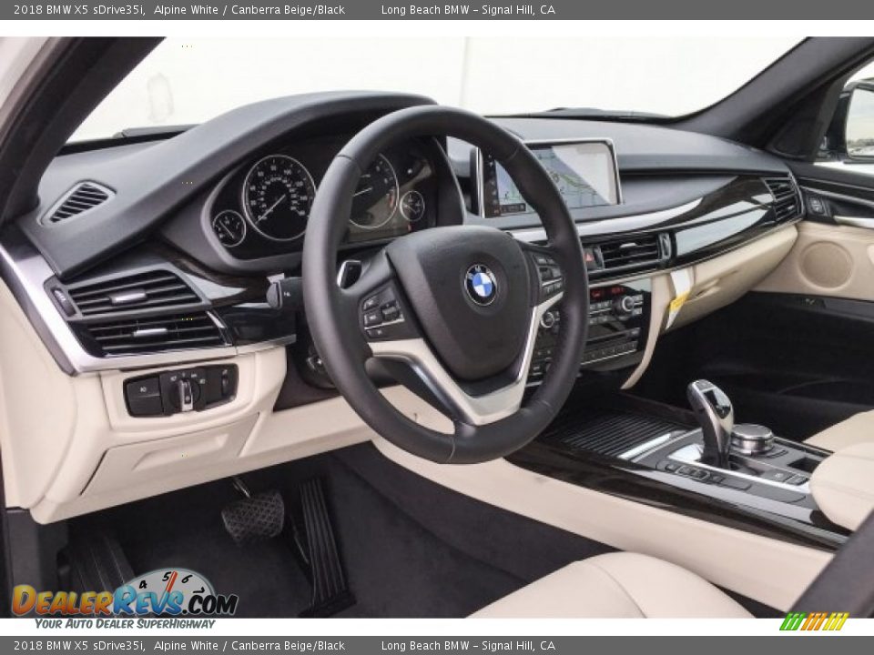 2018 BMW X5 sDrive35i Alpine White / Canberra Beige/Black Photo #5